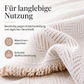 🛋️ Chenille-Sofadecke mit Fischgrätmuster und Quasten