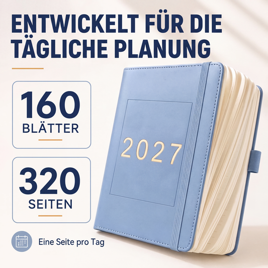 📅A5 2027 Tagebuch-Notizbuch mit einer Seite pro Tag ✨