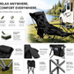 Verstellbarer Outdoor-Klappstuhl mit Beinstütze – 4 Positionen