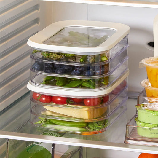 🥗 50% RABATT! 🧊 Stapelbare Frischhaltedose mit Deckel für Kühlschrank und Gefrierfach