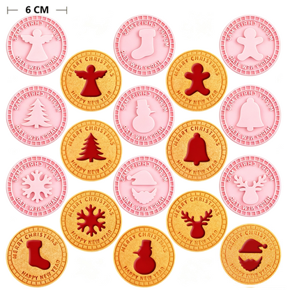 🍪 Festliches 3D-Weihnachtsplätzchen-Set, 9-teilig