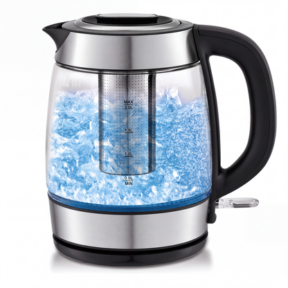 📢📢Glas-Wasserkocher 2 l mit Teefilter und automatischer Abschaltung
