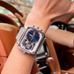 💎Herren-Armbanduhr im quadratischen Design mit Leuchtzeigern und Chronographenfunktion