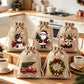 🎄 50% RABATT! 🎁Weihnachtliche Geschenksäckchen aus Polyester mit Kordelzug, 10 Stück