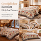 🛏️Doppelseitige Winterdecke mit Samtoberfläche und Lammfleece