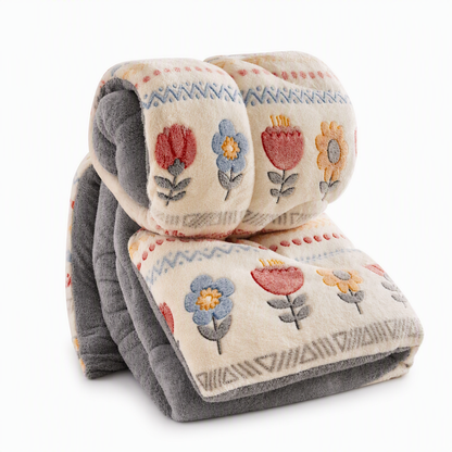 🛏️Doppelseitige Winterdecke mit Samtoberfläche und Lammfleece