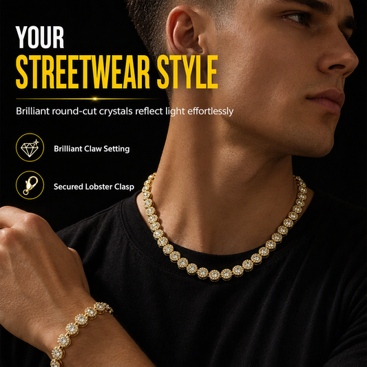 💎Strass-Schmuck im Streetwear-Stil – Armband oder Halskette