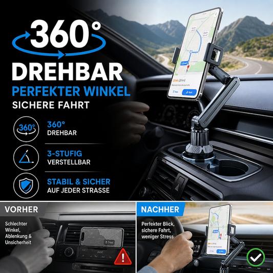 📢📢360° drehbarer und verstellbarer Auto-Becherhalter