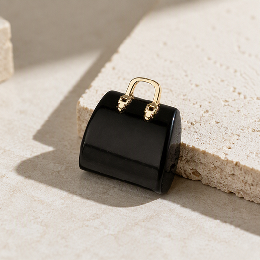 👜 Miniatur-Steinhandtasche als dekoratives Ornament