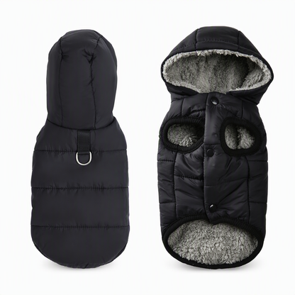 🐾 Warme Fleece-Winterweste für Hunde mit Kapuze und D-Ring