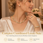 💎Goldfarbenes 4-teiliges Herz-Schmuckset mit Kette und Ohrringen