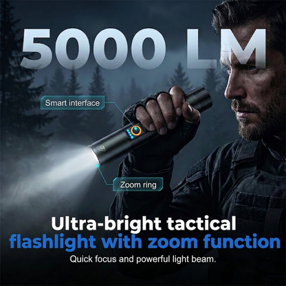 ⏳Zeitlich begrenztes Angebot⏳ 🔦 50% RABATT! ✨ Taktische Taschenlampe – Zoom, wasserdicht & wiederaufladbar 🏕️