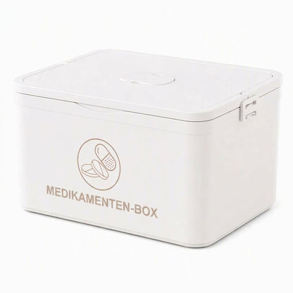 Mehrlagige Medikamenten- und Erste-Hilfe-Box mit Tragegriff