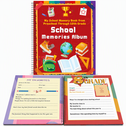 📚 Schul-Erinnerungsalbum für Fotos, Notizen und wichtige Meilensteine