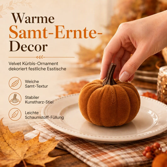 🎃 Samt-Kürbis als Herbst- und Halloween-Dekoration
