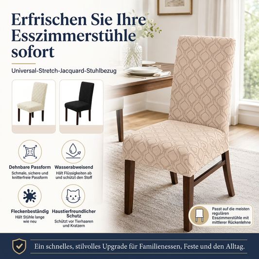 🪑 50% RABATT! 🛋️Universelle Stretch-Sitzbezüge für Esszimmerstühle, 2er-Set