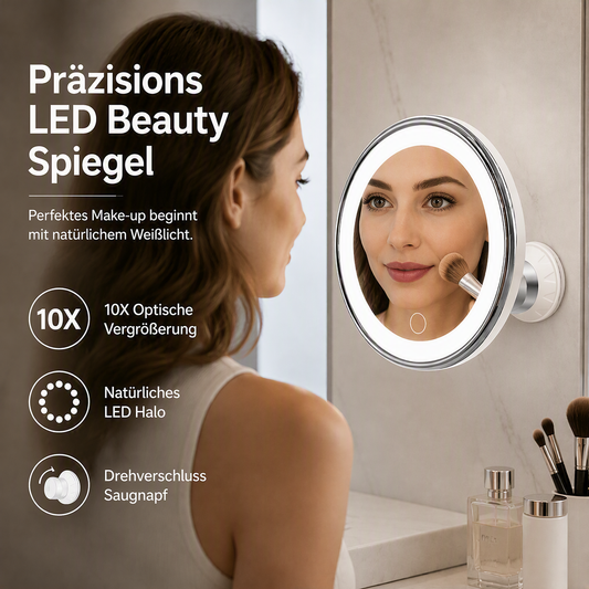 🎀 10-fach LED-Schminkspiegel mit Saugnapf