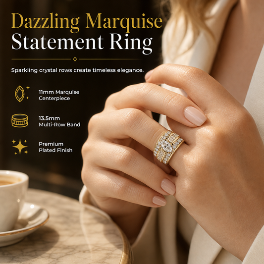 💍 Damenring mit Zirkonia im Marquise-Schliff