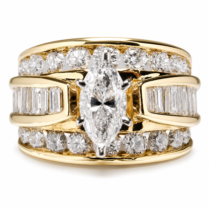 💍 Damenring mit Zirkonia im Marquise-Schliff