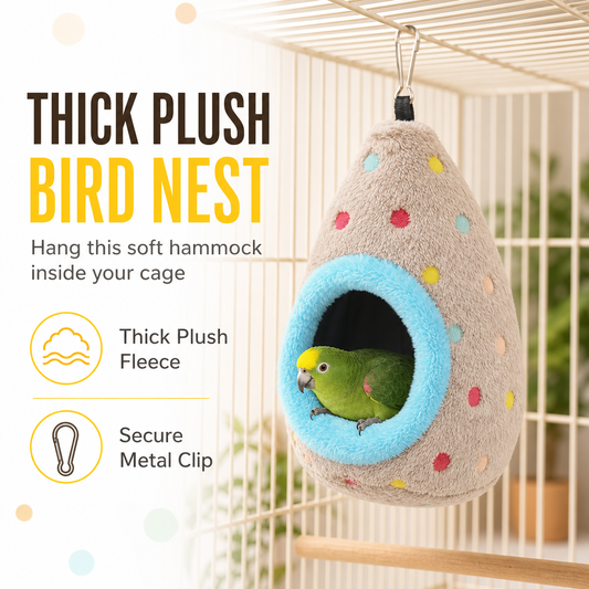 🐦 Hängendes Plüsch-Vogelnest für kleine Vögel