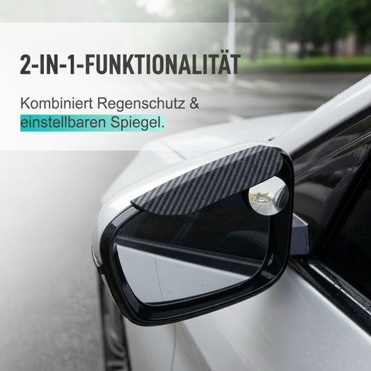 ⏳Zeitlich begrenztes Angebot⏳ 2-in-1-Regenschutz für Auto-Außenspiegel mit 360° verstellbarem Totwinkelspiegel – PVC in Carbon-Optik