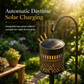 🌺 Solar-Tischlampe aus Eisen in Pfingstrosenform