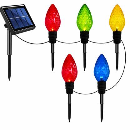 ☀️ Solar-Gartenleuchten mit 5 Diamant-Lichtkugeln