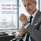 Herren-Tonneau-Uhr mit Quarz-Chronograph, Skelett-Zifferblatt und Mondphase