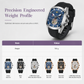Herren-Tonneau-Uhr mit Quarz-Chronograph, Skelett-Zifferblatt und Mondphase
