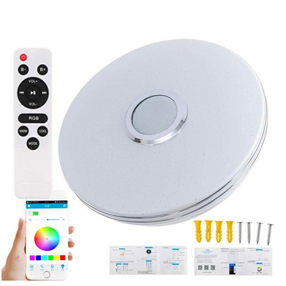 LED-Deckenleuchte mit Bluetooth-Lautsprecher, RGB-Licht und App-Steuerung