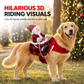 Weihnachtskostüm für Hunde mit 3D-Reiteroptik und verstellbarer Passform für S–3XL
