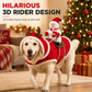 Weihnachtskostüm für Hunde mit 3D-Reiteroptik und verstellbarer Passform für S–3XL