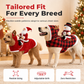Weihnachtskostüm für Hunde mit 3D-Reiteroptik und verstellbarer Passform für S–3XL