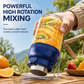⏳Zeitlich begrenztes Angebot⏳ Tragbarer Akku-Smoothie-Mixer mit zwei Deckeln – 1.300 ml Behälter, 800 ml Mixvolumen, USB-aufladbar