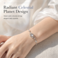 🌙 50 % Rabatt! 🌌925 Sterling Silber Armband mit Planet-Design – Eleganter Schmuck für Damen