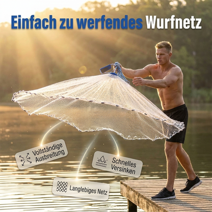 ⏳Zeitlich begrenztes Angebot⏳ ⚓ JETZT 50% RABATT! 🎣 Easy-Throw Wurfnetz – schnell sinkend, robust & verwicklungsfrei – ideal zum Köderfischfang und für den Salzwassereinsatz 🌊