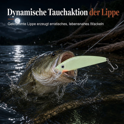 ⏳Zeitlich begrenztes Angebot⏳ 📢📢50% RABATT !!⏰7cm, 8g leuchtender Minnow Hard Bait, künstlicher Köder für die Nachtfischerei