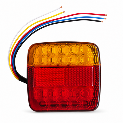 ⏳Zeitlich begrenztes Angebot⏳ Quadratische zweifarbige LED-Rückleuchten im 2er-Set – Rot/Amber oder Rot/Weiß, 12 V oder 24 V