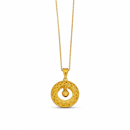 ⏳Zeitlich begrenztes Angebot⏳ Goldfarbene Damen-Filigran-Halskette im Traumfänger-Design – mit drehbarer Glücksperle