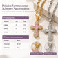 ⏳Zeitlich begrenztes Angebot⏳ Kreuz-Halskette mit Figaro-Kette – zweilagiger Anhänger mit funkelndem Zirkoniabesatz in Gold- oder Silberoptik
