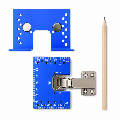⏳Zeitlich begrenztes Angebot⏳ 🔥50 % RABATT!!📢🔩 Magnetische Scharnier-Montageschablone aus Aluminiumlegierung – Fixierhilfe zur schnellen Positionierung🔧