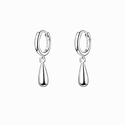 ⏳Zeitlich begrenztes Angebot⏳ Minimalistische Tropfen-Creolen für Damen – elegante Huggie-Ohrringe mit Hochglanzfinish und Klickverschluss, 1 Paar