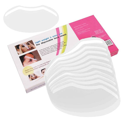 ⏳Zeitlich begrenztes Angebot⏳ Transparenter Einweg-Gesichtsschutz für Haarpflege und Beauty-Anwendungen – selbstklebend, leicht, 20 × 10 cm, 50 Stück